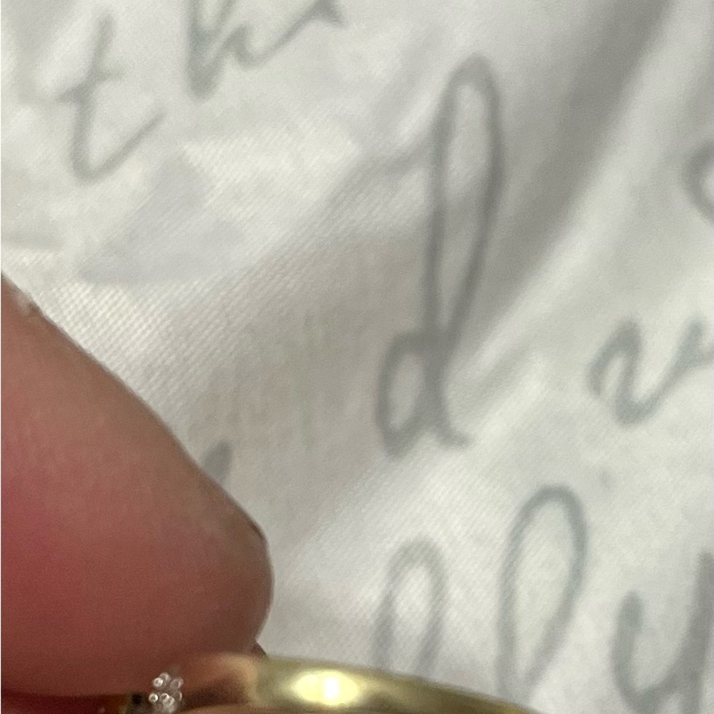 REAL 10kt GOLD diamond cut wedding band SET - Picture 7 of 12